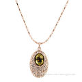 Swarovski rhinestone pendants, with heart chain design and gold-plated